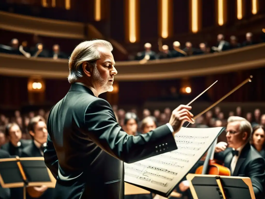 Un apasionado director de orquesta conmueve al público en un prestigioso concierto de música clásica