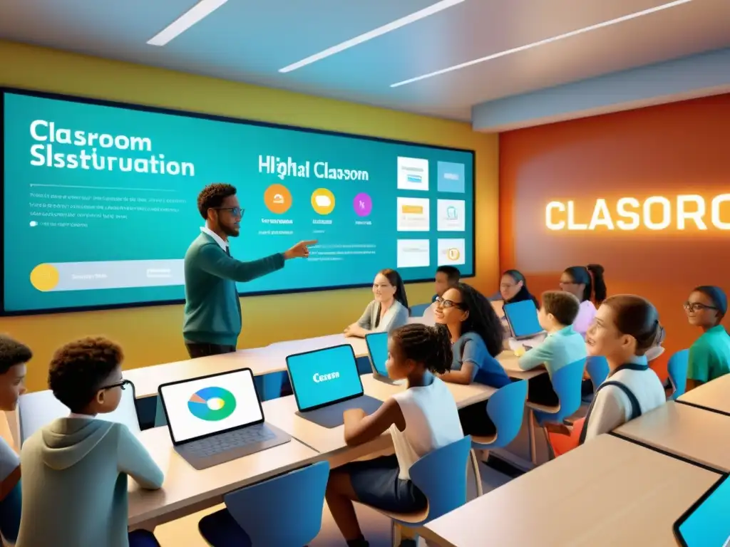 Un aula digital llena de diversidad, innovación y colaboración en el software educativo