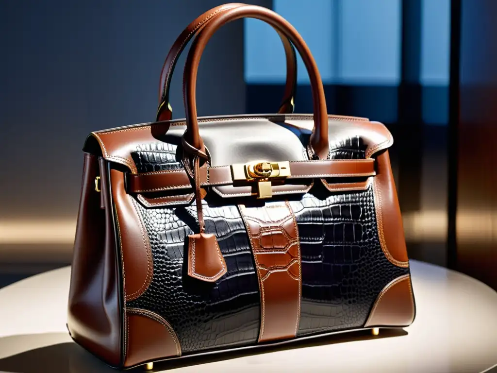 Un bolso de diseñador de lujo, con detalles intrincados y cuero de alta calidad