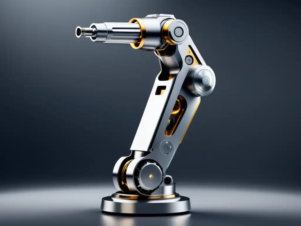 Un brazo robot futurista con detalles avanzados, evocando innovación y sofisticación