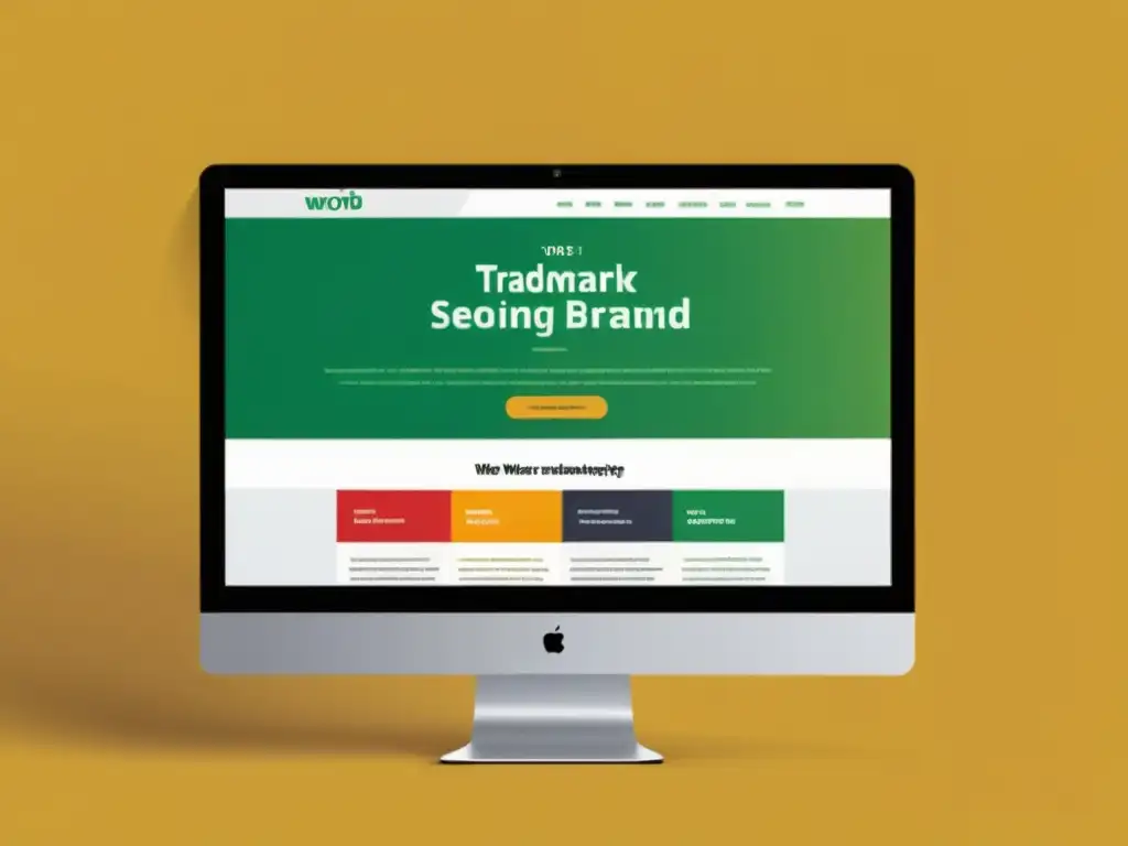 Captura detallada de un sitio web moderno con diseño atractivo y optimización SEO para marcas registradas