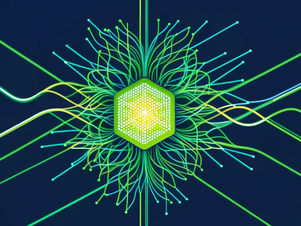 Compleja red neuronal en ilustración futurista