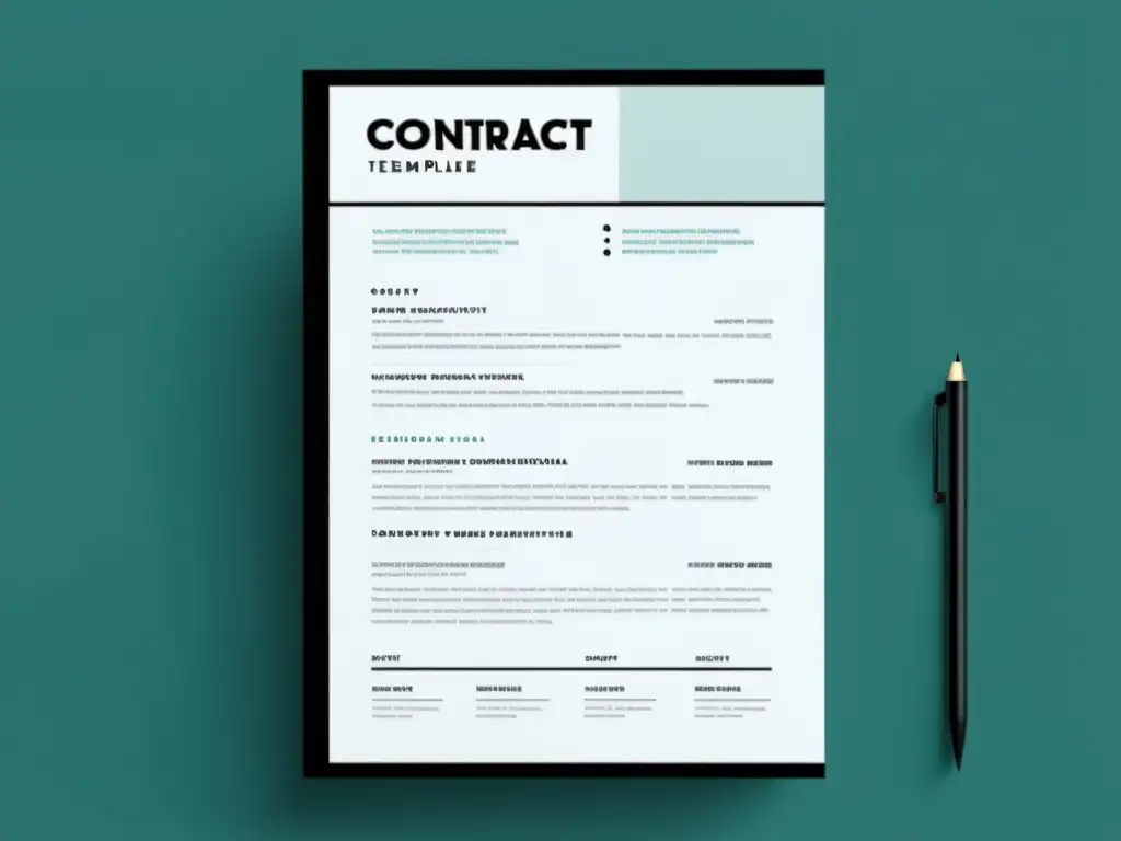 Contrato profesional: diseño gráfico moderno y creativo Contrato moderno para diseñadores gráficos, con tipografía audaz y diseño minimalista, realzado con formas geométricas abstractas y colores vibrantes