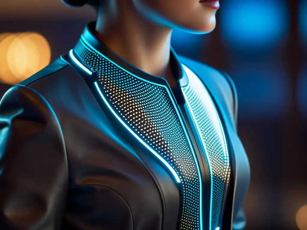 Derechos de autor en tecnología wearable: Detalle ultramoderno de un dispositivo tech futurista iluminado con elegancia