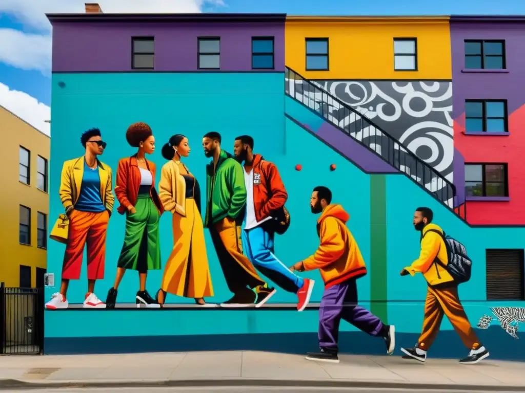 Derechos de imagen arte callejero: Mural urbano vibrante con colores audaces y detalles intrincados, representa la unidad de personas diversas