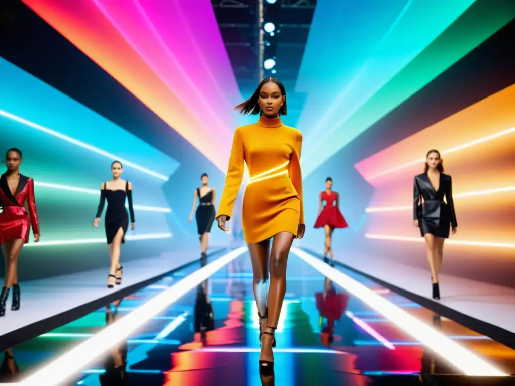 Desfile de moda digital: fusión de tecnología y estilo Desfile de moda digital con efectos innovadores
