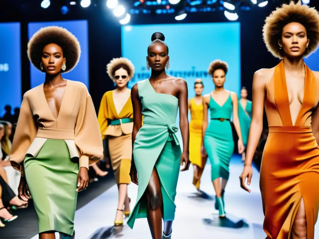 Desfile de moda con diseños únicos y llamativos, reflejando la diversidad y creatividad en la industria