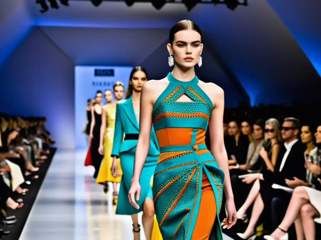 Desfile de moda europea con diseños vibrantes y modelos seguras de sí mismas