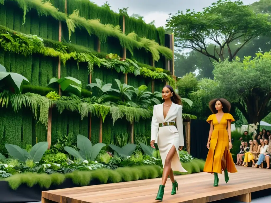 Desfile de moda sostenible en la naturaleza con marcas que exhiben retos y oportunidades
