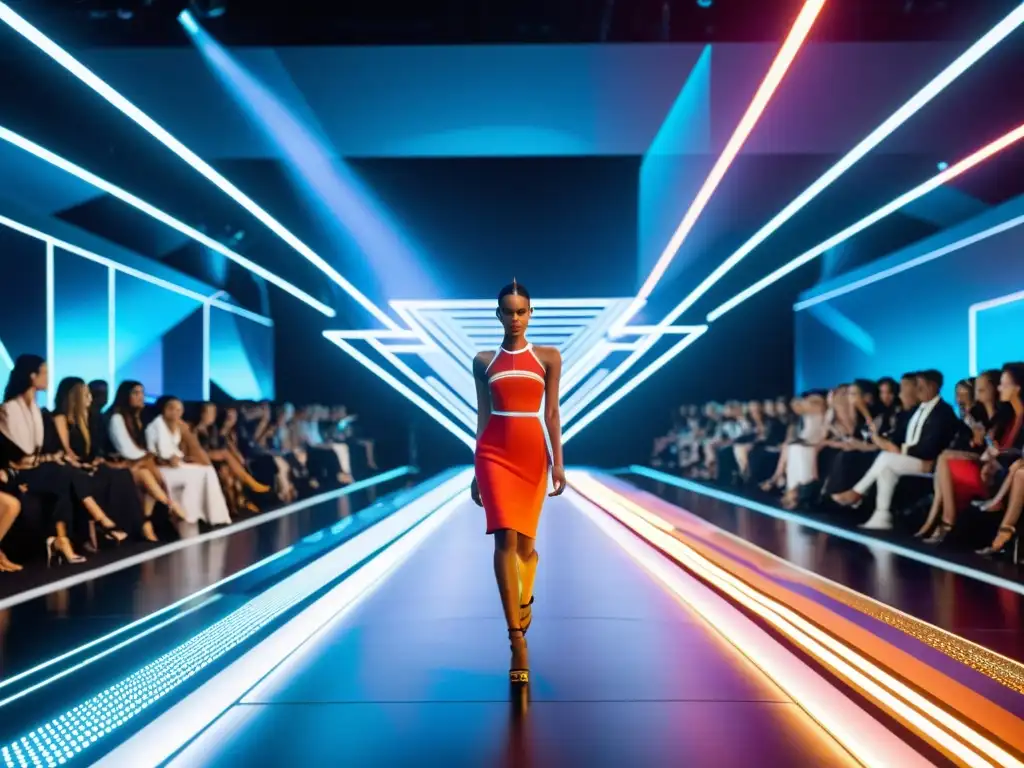 Desfile de moda con tendencias vanguardistas y blockchain, protección de marcas de moda con blockchain