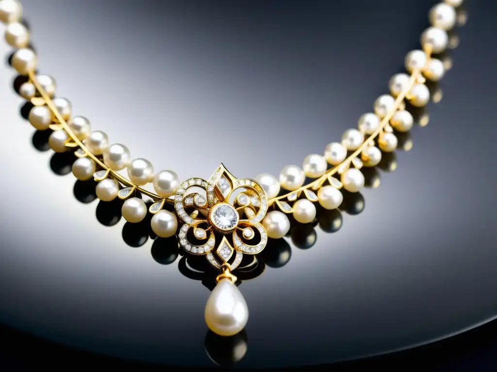 Una deslumbrante joya de diamantes y perlas que refleja la artesanía exquisita y el lujo de la alta joyería