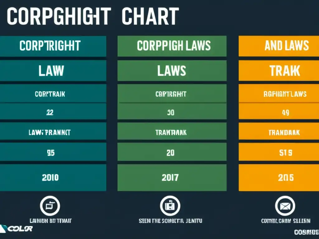Comparación detallada entre leyes de derechos de autor y marcas con gráficos modernos y atractivos