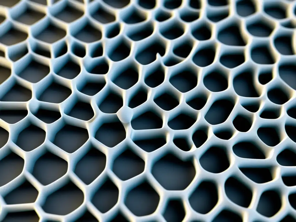 Detalle asombroso de nanomaterial patentado con estructura de átomos