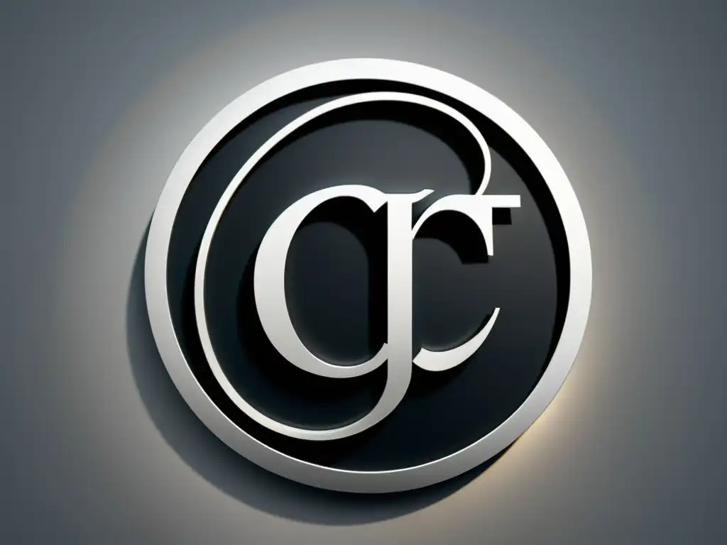 Un detalle impresionante del símbolo de copyright en alta resolución, con líneas nítidas y un diseño moderno