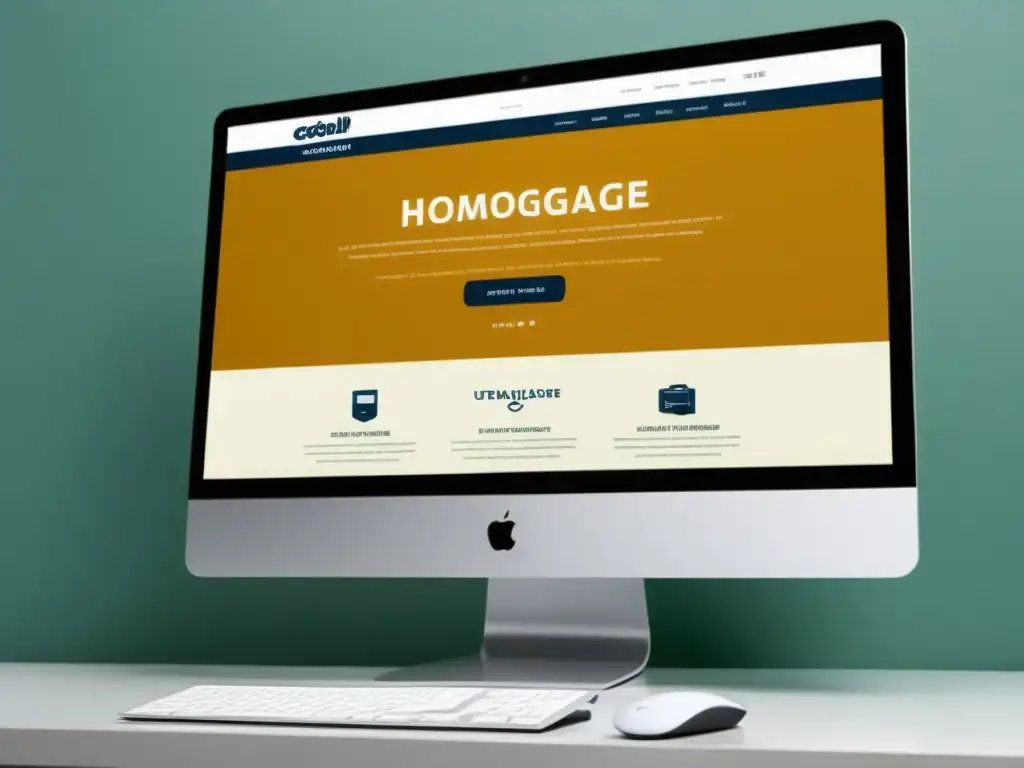 Detalle de pantalla de computadora con moderna página de inicio de ecommerce, destacando la marca registrada online ecommerce