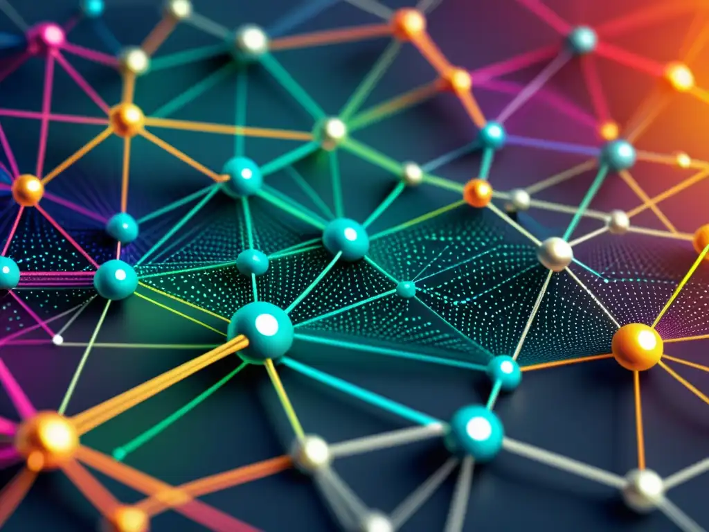 Detalle ultradetallado de una red de nodos e interconexiones, representando la compleja web de patentes y estándares tecnológicos