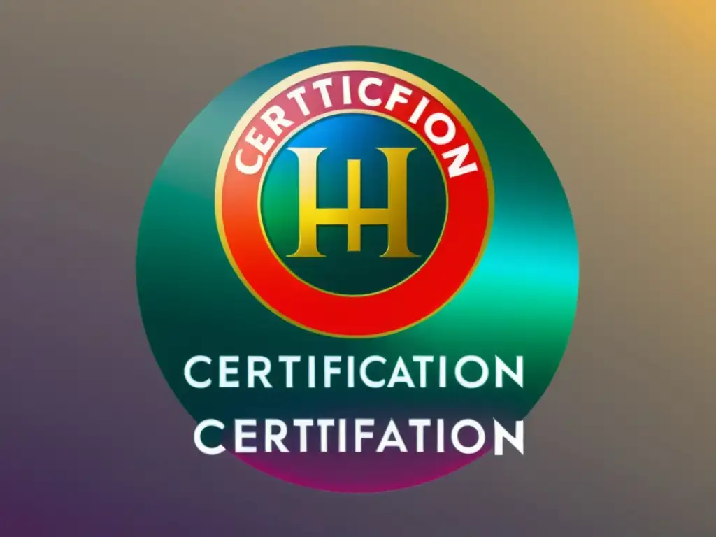 Detalle ultrapreciso de marca de certificación en packaging moderno, reflejando calidad y profesionalismo en la gestión de marcas de certificación