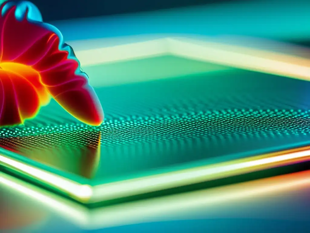 Detalle de un wafer semiconductor con patrones de circuitos, reflejando la innovación y precisión en la industria de semiconductores