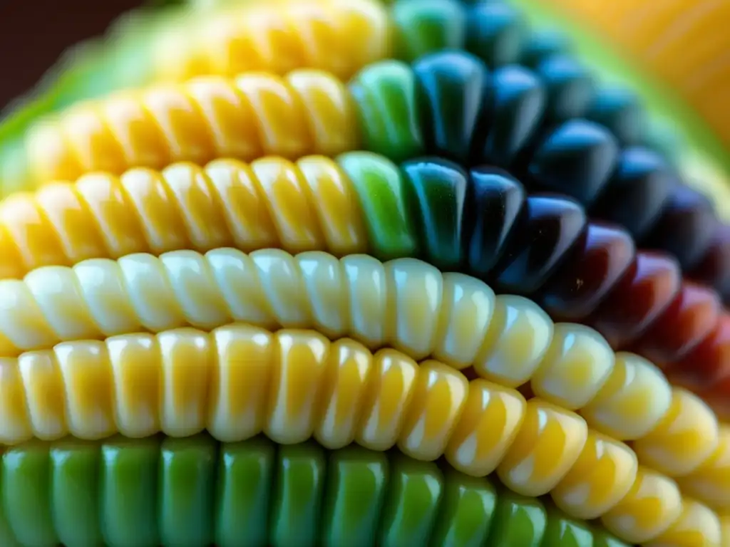 Detalles genéticos y derechos de propiedad intelectual en patentes transgénicas presentes en un maíz modificado, con texturas y colores impactantes