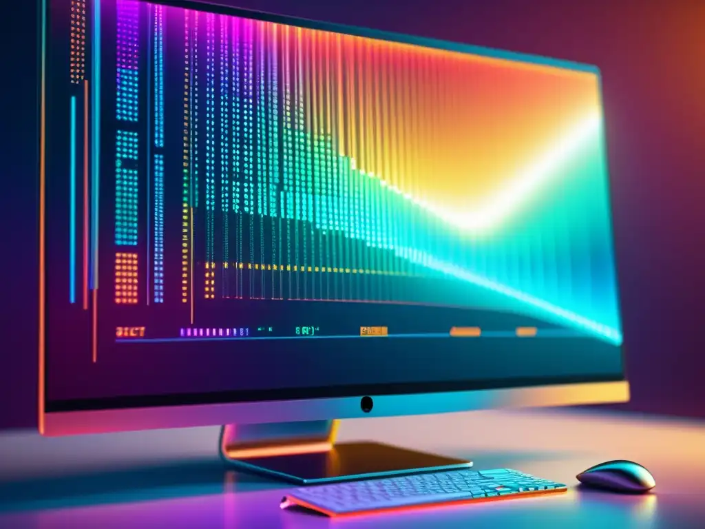 Diferencias patentes derechos autor software: Interfaz moderna de software con líneas de código y diseño futurista, proyectando innovación tecnológica