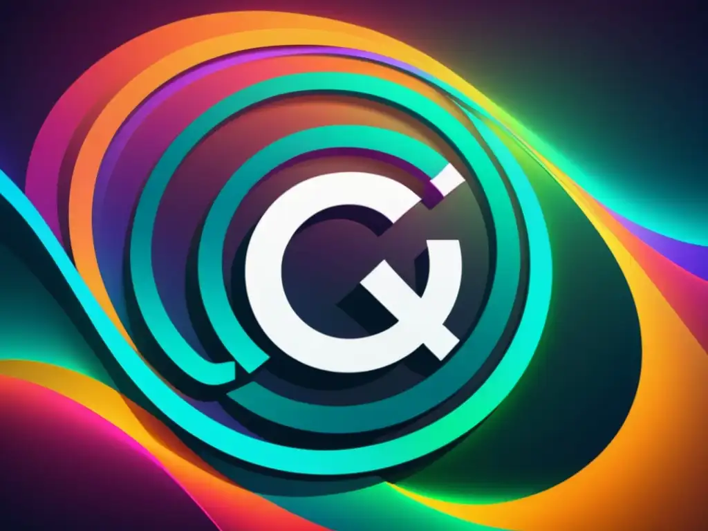 Integración de Derechos de Autor y Código Informático Ilustración digital de código informático entrelazado con un símbolo de derechos de autor, con líneas vibrantes de código binario en el fondo