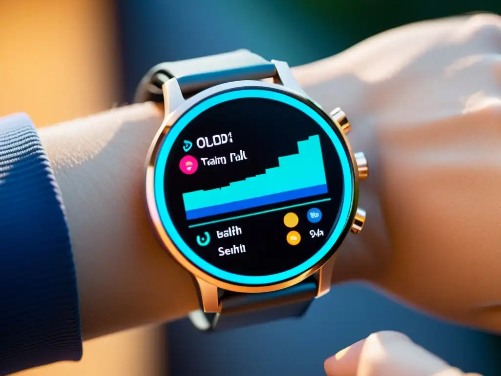 Diseño moderno de smartwatch con pantalla OLED vibrante y detalles metálicos