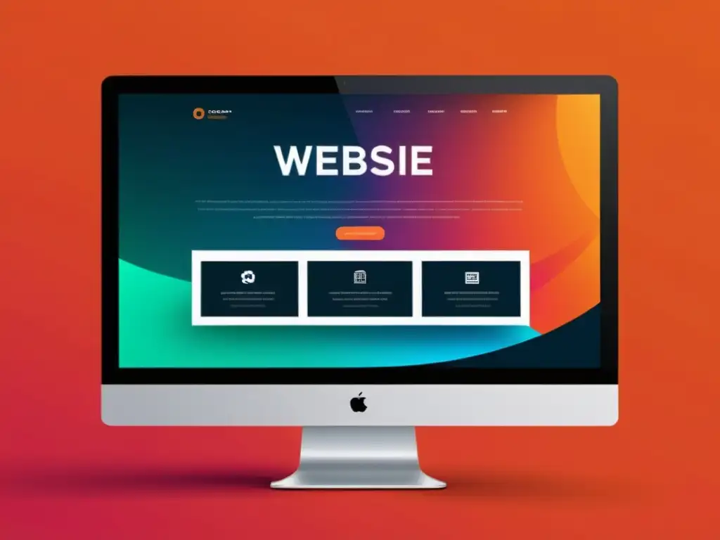 Un diseño web moderno y minimalista con tipografía elegante, colores vibrantes y gráficos llamativos, transmitiendo profesionalismo y originalidad