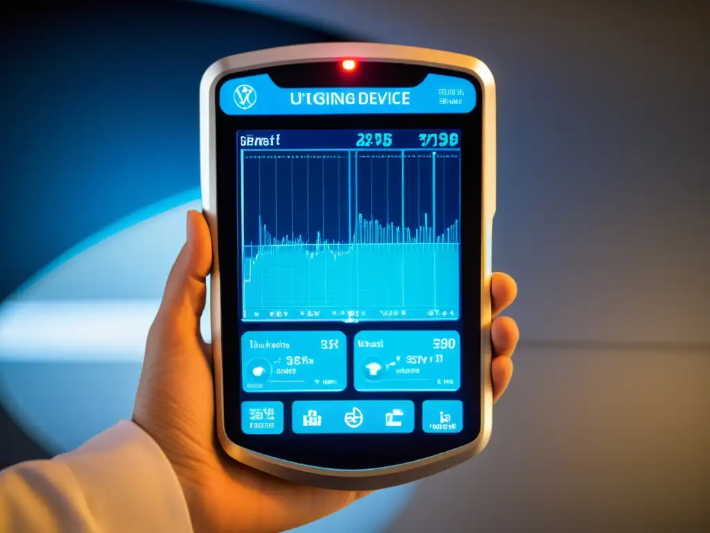 Dispositivo médico innovador con pantalla táctil de alta resolución y diseño futurista