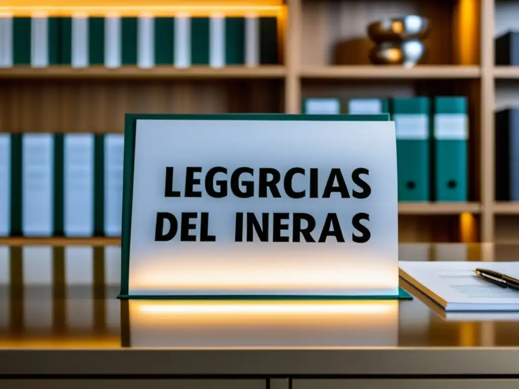 Documento legal sobre 'Consecuencias Legales del Uso Indebido de Marcas Registradas' en elegante oficina moderna