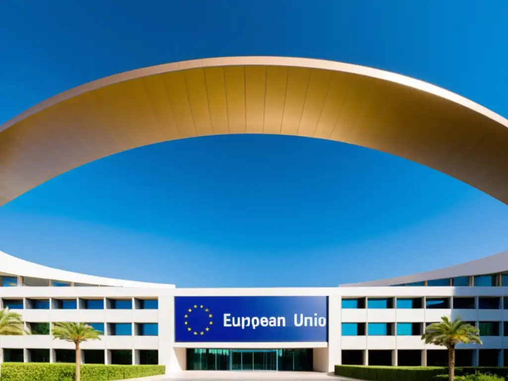 Edificio moderno de la Oficina de Propiedad Intelectual de la UE en Alicante, España, simboliza la protección de marca en la UE postBrexit