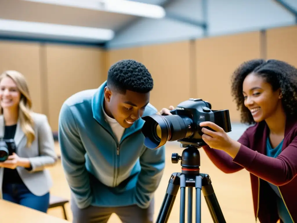 Un emocionante taller de fotografía educativa con estudiantes y profesor