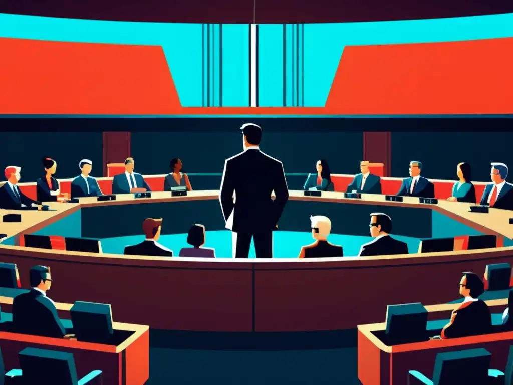 Escena de tribunal moderno resolviendo disputas de propiedad intelectual en la industria de videojuegos