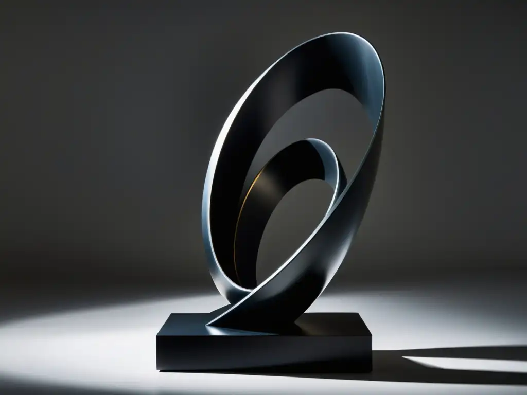 Una escultura tridimensional moderna con detalle e innovación artística, destacando sofisticación