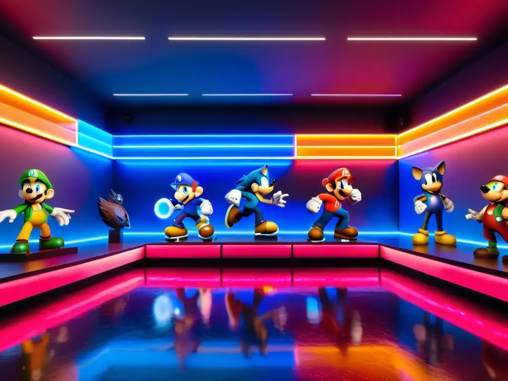 Exhibición de Arte: Esculturas de Videojuegos en 8k Esculturas de personajes icónicos de videojuegos en moderna exposición artística, respetando propiedad intelectual entretenimiento digital