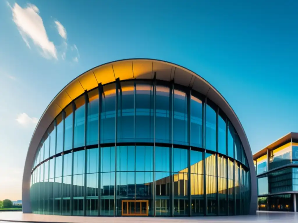 El Parlamento Europeo en Estrasburgo, Francia, con un toque futurista que refleja innovación y modernidad