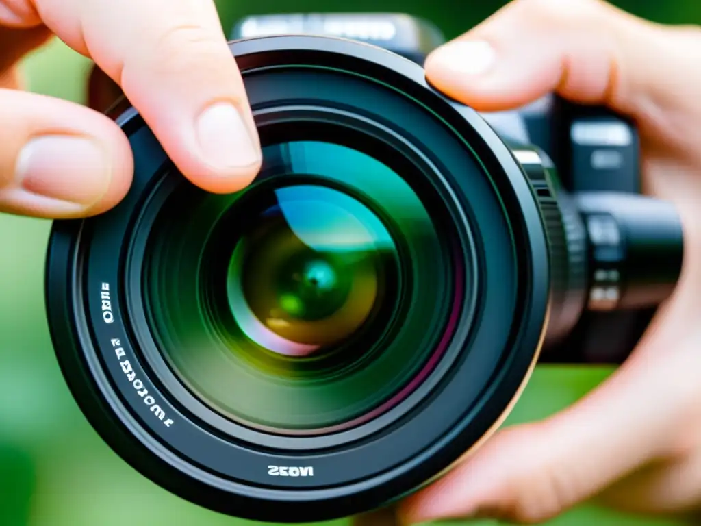 Un experto fotógrafo enfoca con precisión su lente profesional, capturando cada detalle