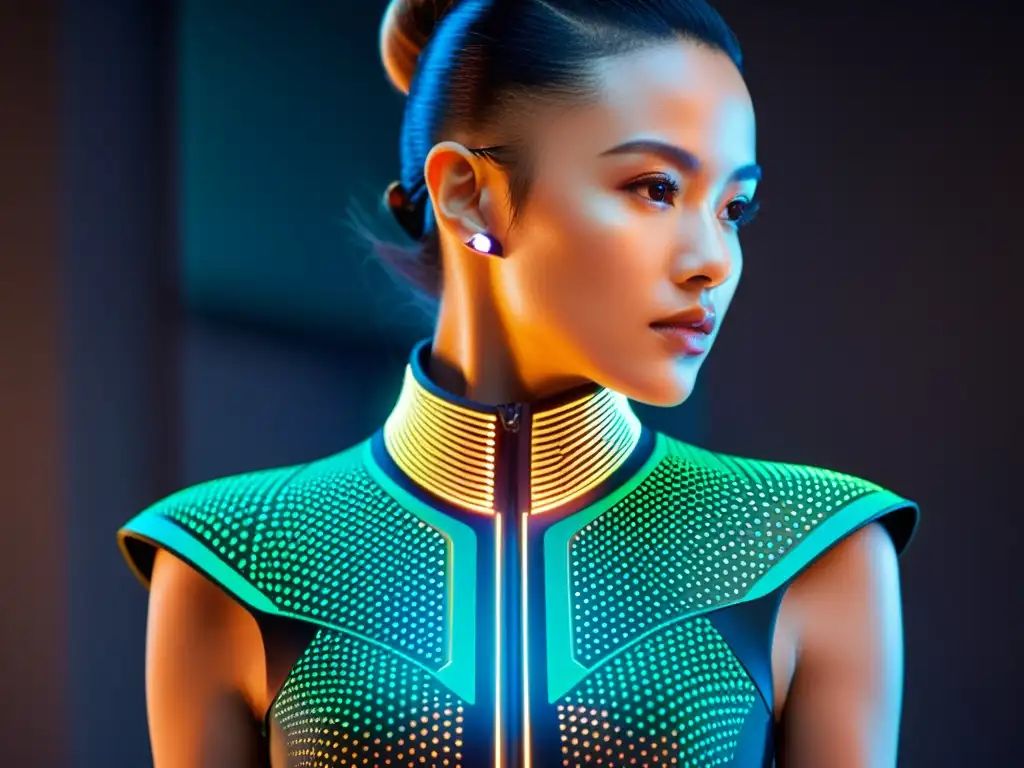 Diseño futurista en wearables, combinando moda y tecnología