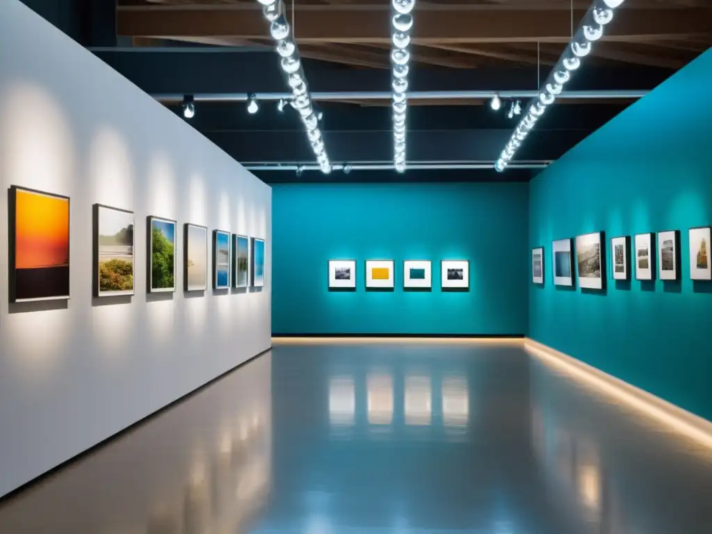 Una galería de arte contemporáneo llena de fotografías vibrantes y diversas