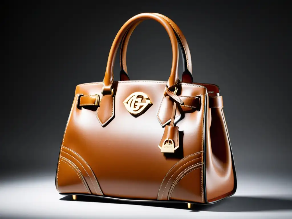 Imagen detallada de bolso de diseñador de lujo, resaltando la calidad y exclusividad