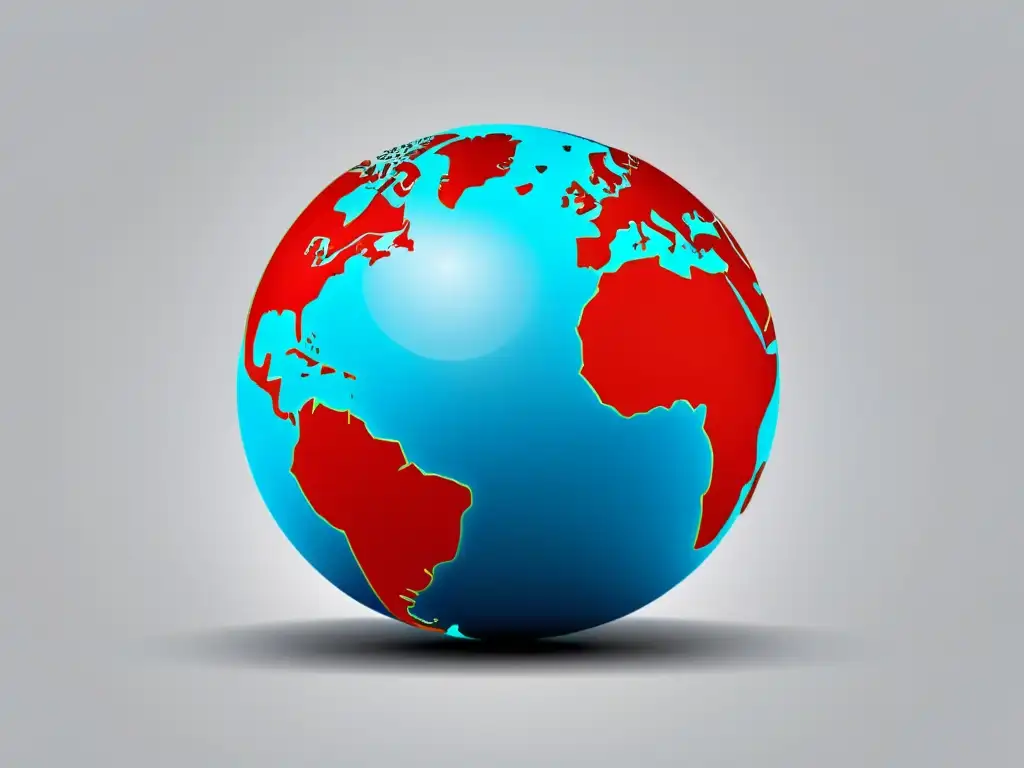 Una imagen detallada y moderna de un globo terráqueo con símbolos de marca superpuestos, representando la protección de marcas a nivel mundial