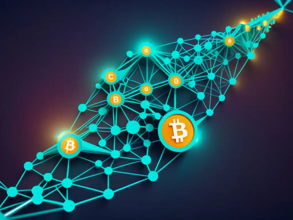 Imagen futurista de una red interconectada, simbolizando la automatización de licencia de derechos de autor con tecnología blockchain
