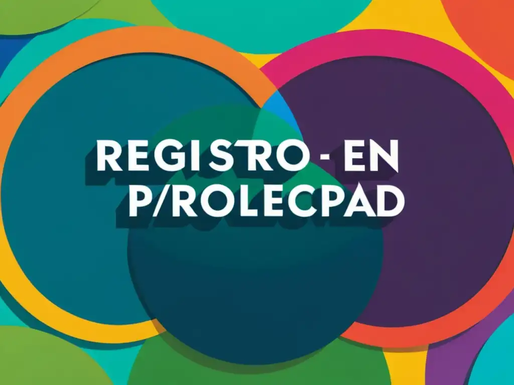 Registro de Slogans en Propiedad Intelectual: Conexiones Creativas Imagen moderna de círculos superpuestos en colores vibrantes con la frase 'Registro de Slogans en Propiedad Intelectual' en tipografía elegante