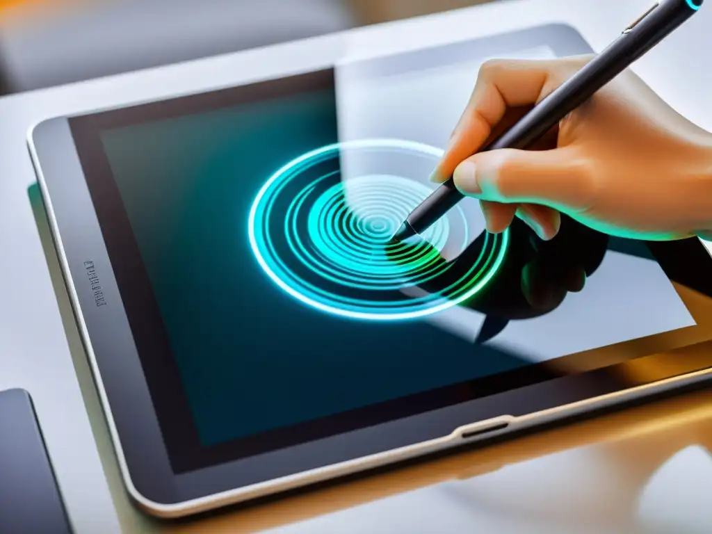 Una imagen de alta resolución muestra una tablet con un lápiz sobre un escritorio minimalista