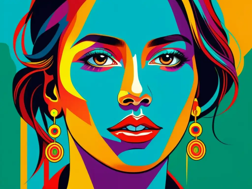 Una impactante pintura digital de retrato con detalles intrincados y colores vibrantes