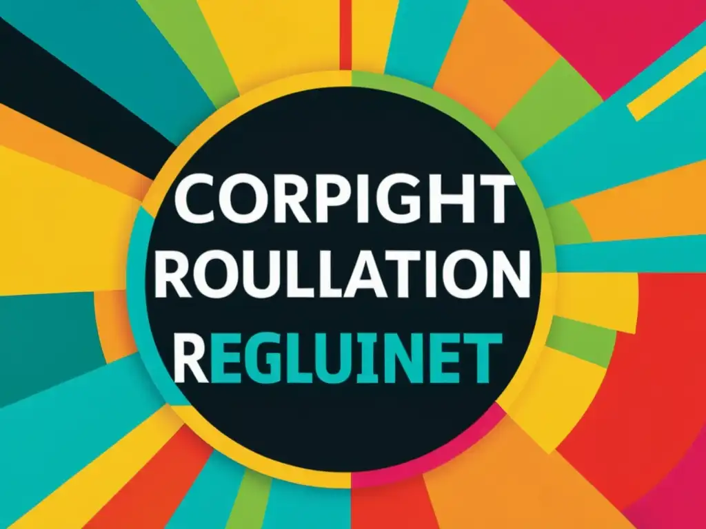 Una impactante representación visual de las leyes y regulaciones de derechos de autor de artistas visuales en internet, con elementos artísticos digitales y tradicionales