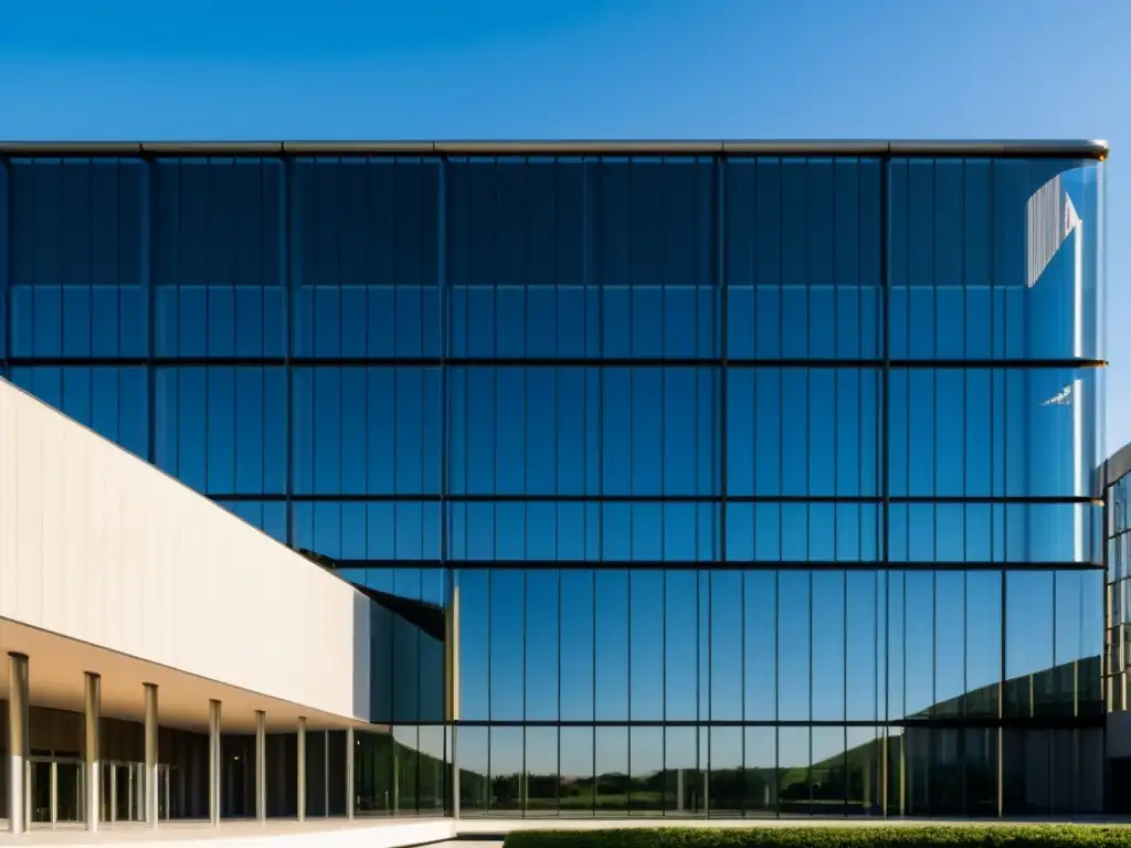 Imponente diseño moderno del Tribunal de Justicia de la Unión Europea en Luxemburgo, reflejando autoridad y modernidad en asuntos legales de la UE