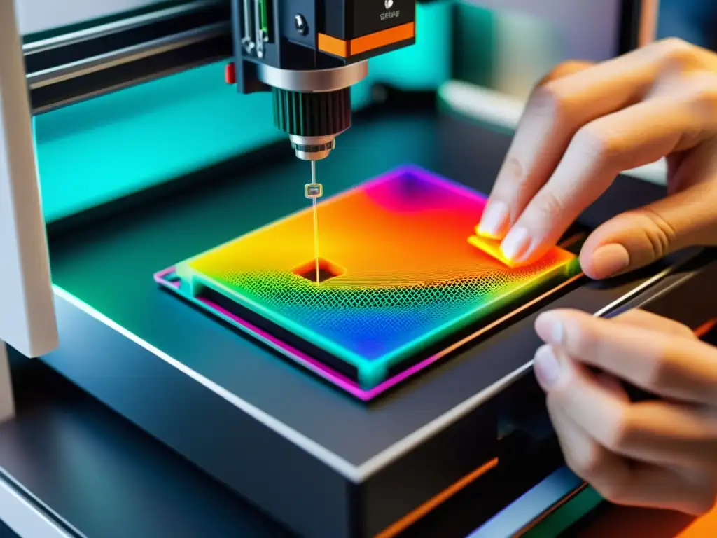 Un impresionante 3D printer crea un dispositivo wearable personalizado, destacando la tecnología de vanguardia y la complejidad del proceso