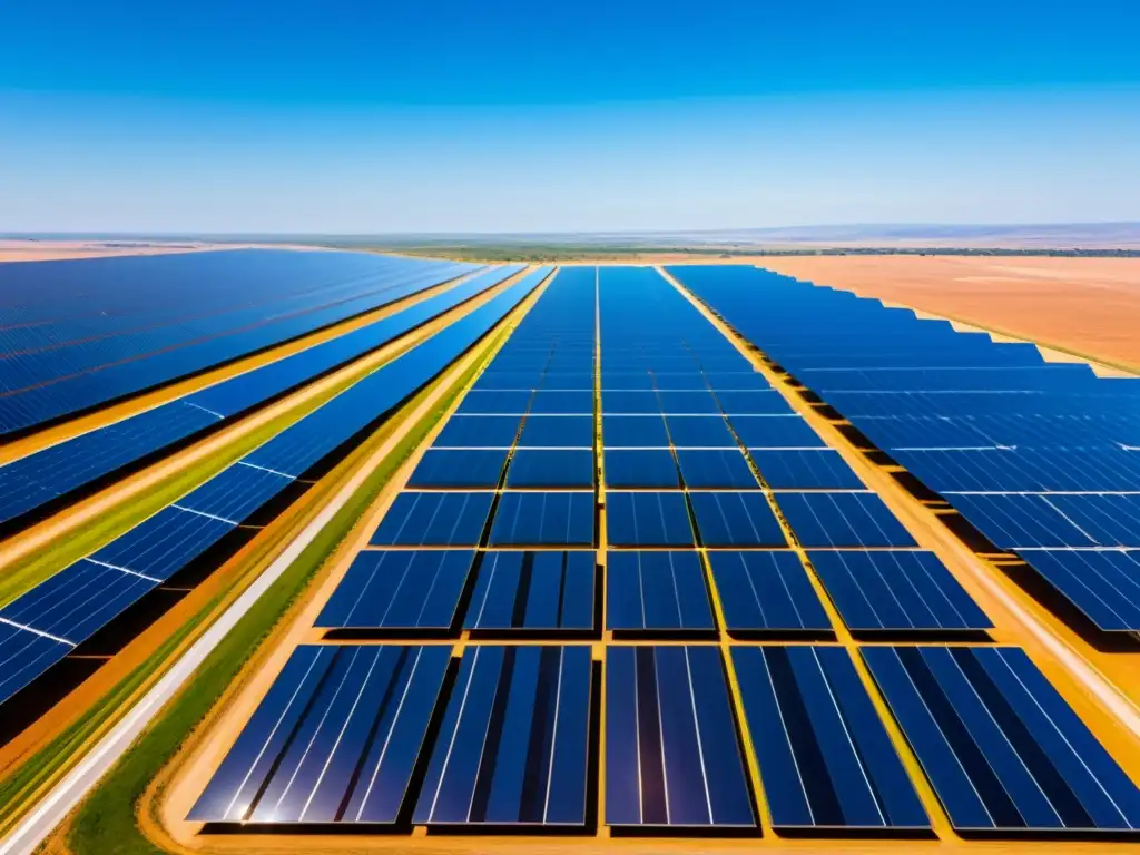 Una impresionante granja solar futurista integra tecnología renovable en armonía con el paisaje