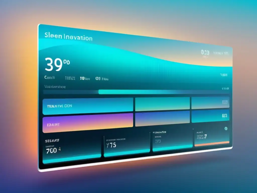 Interfaz futurista de software de streaming con diseño minimalista y elegante, bañada en luz suave
