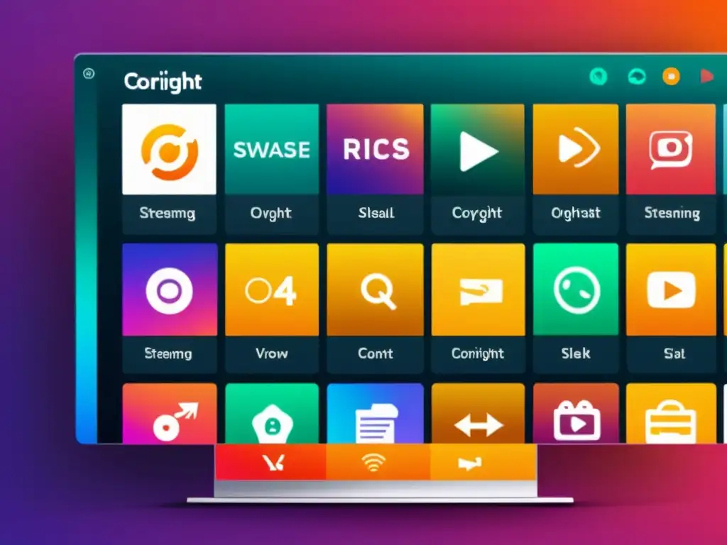 Interfaz de plataforma de streaming con protección de derechos de autor, exhibiendo contenido original de creadores